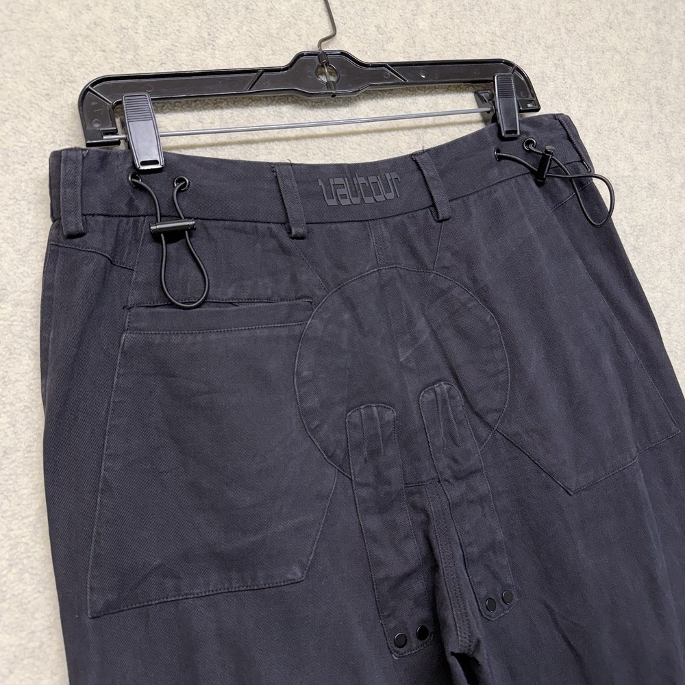 Vautour Cargo Utility Pants Black Multi Pocket Zip Ankle Tactical 32x30 - Picture 12 of 15